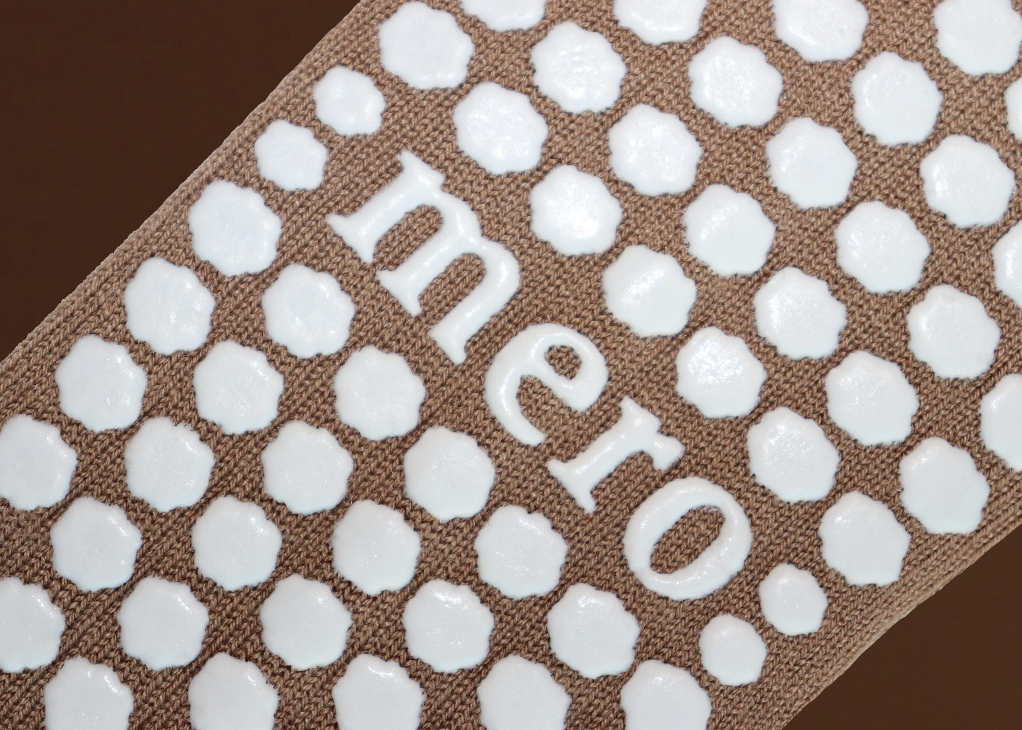 Mero brown premium merino wool pilates grip sock close up