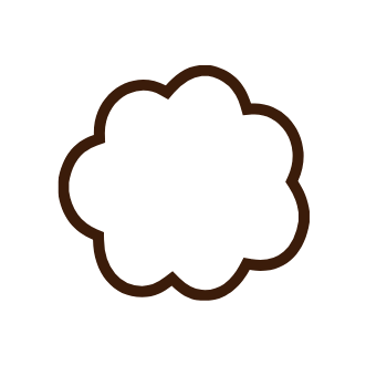 A cloud icon representing the grip pattern of the socks are made with cute cloud shaped grip patterns