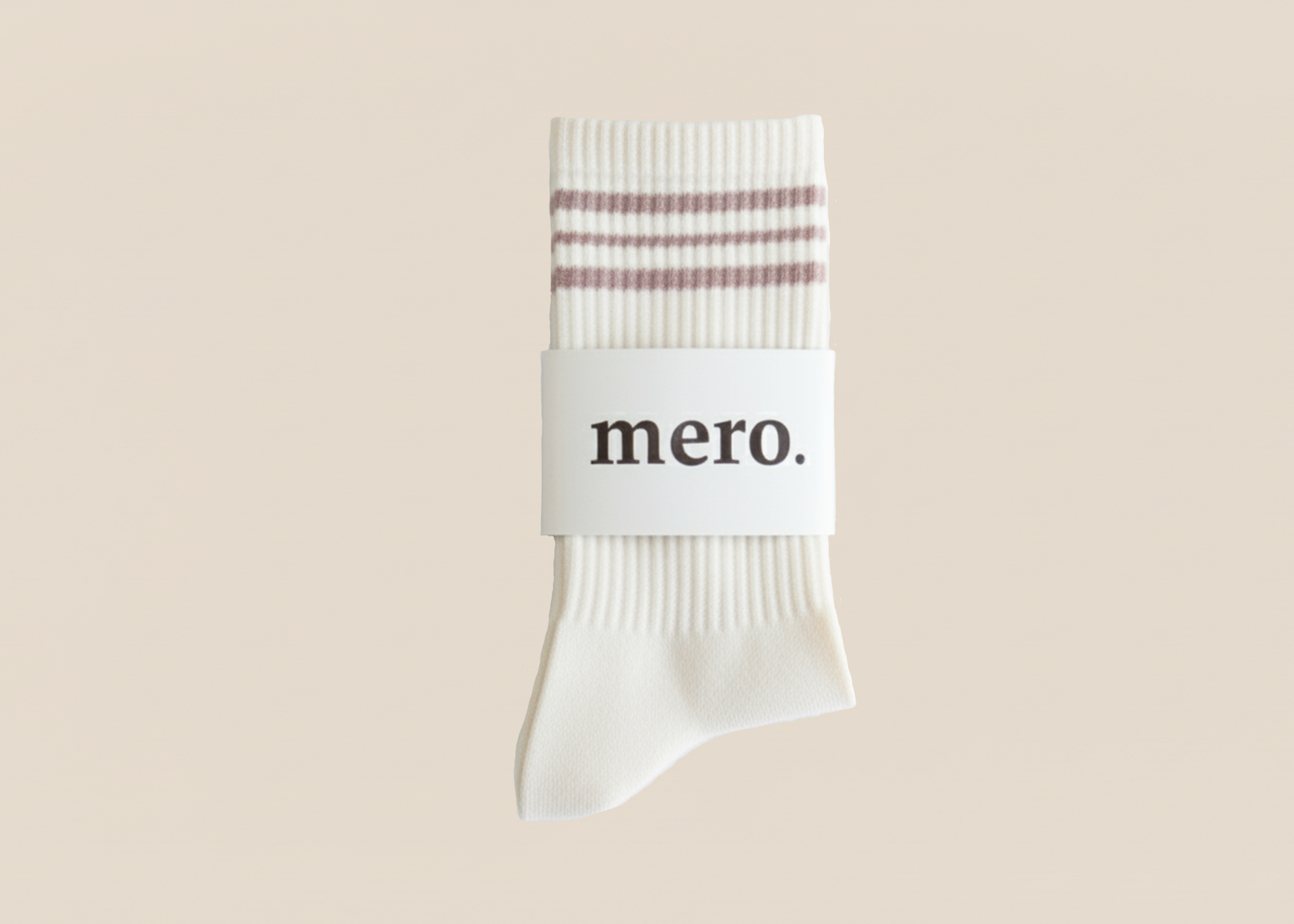 Close up of cream merino wool pilates grip socks with knit texture