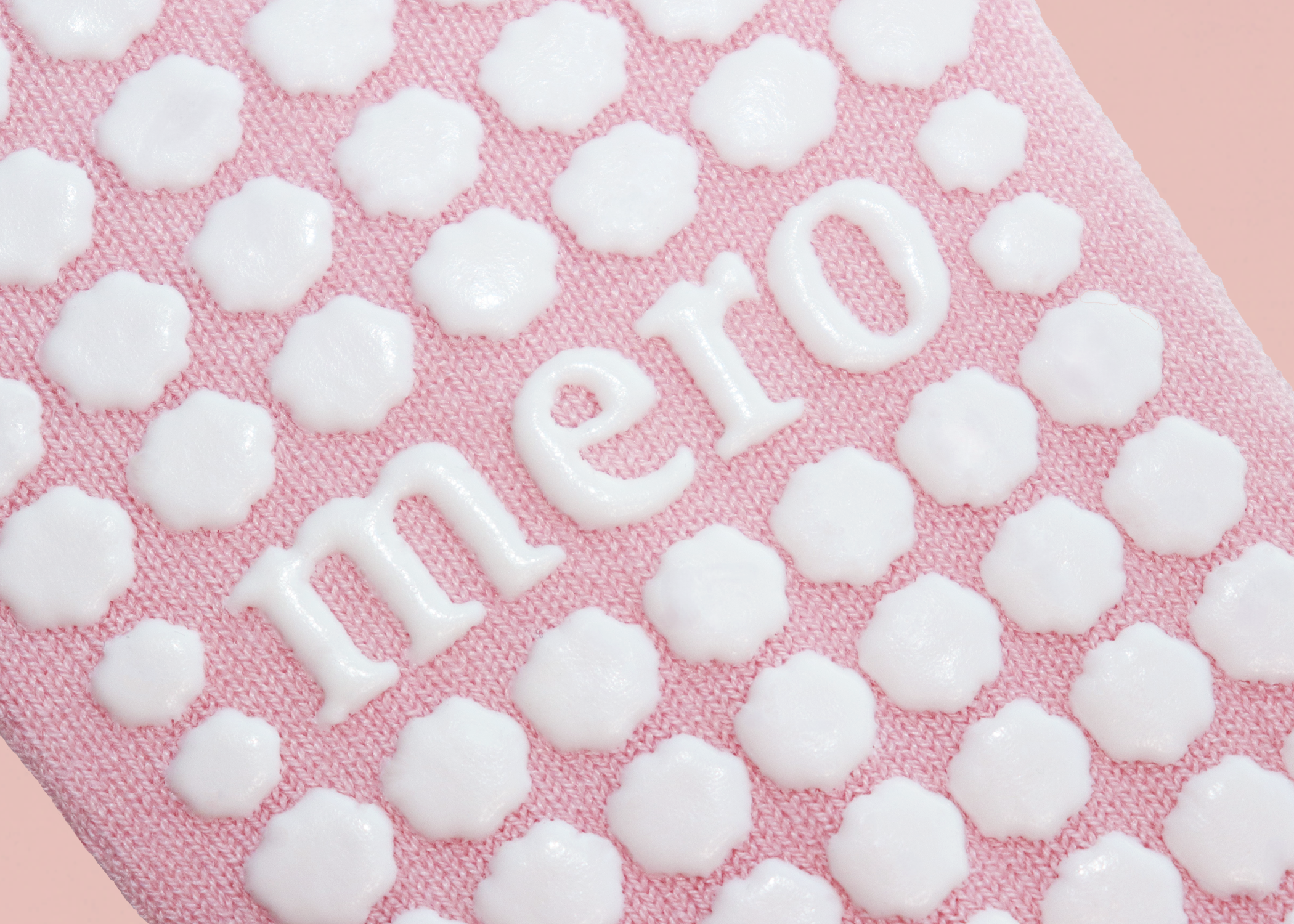 Mero pink premium merino wool pilates grip sock close up